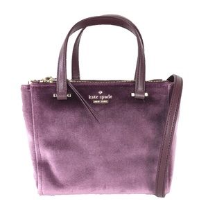 Kate Spade Deep Plum Mini Velvet Satchel